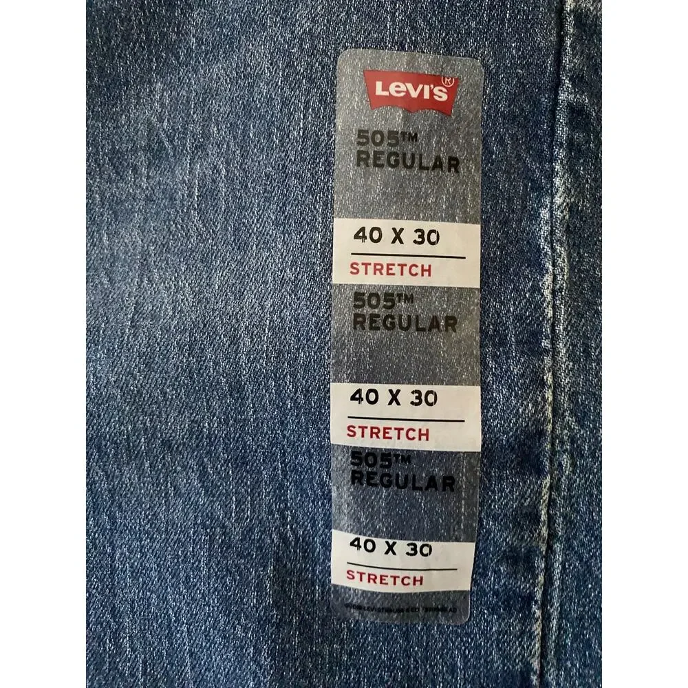 Men's Levis 505 Regular Fit Jeans, Blue, 40x30
